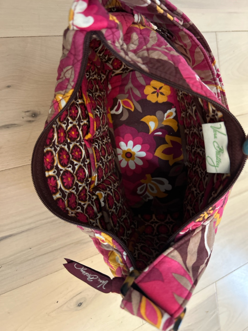 Vera Bradley Pink Floral Quilted Crossbody Shoulder Bag Multicolor Pattern - Picture 7 of 11